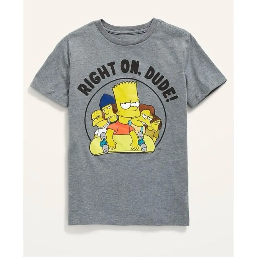 Youth Boys Old Navy The Simpsons 90s Throwback Graphic Tee Shirt - Sz S 6/7